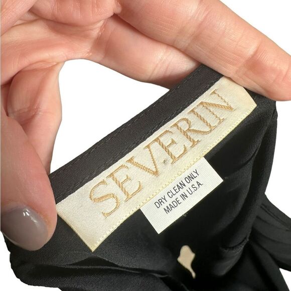 Vintage Severin Black Sleeveless Rayon Cami Slip Mini Dress - Picture 8 of 8